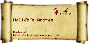 Hollós Andrea névjegykártya